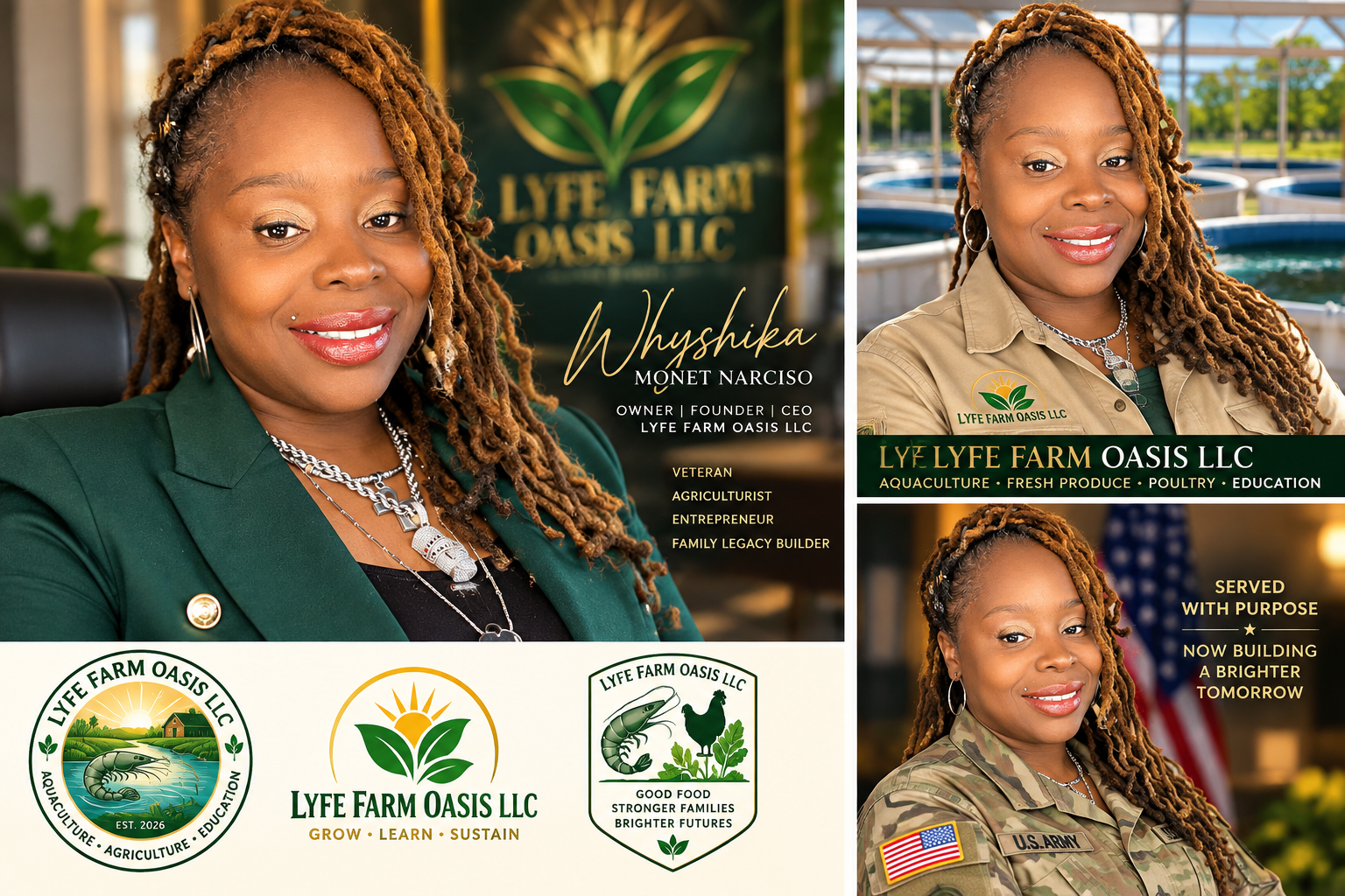 Branding portraits of farm founder Whyshika Monet Narciso